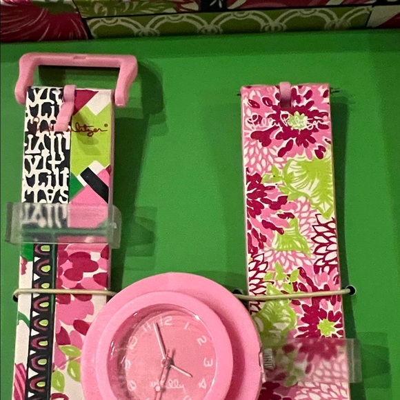 Lilly Pulitzer Floral Pink and Green Watch Duo - Picture 2 of 3